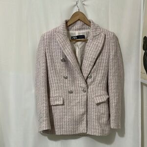 Zara Pink Tweed Blazer